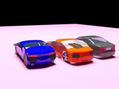 LOW POLY AUTOPACK orange car Low-poly 3D model