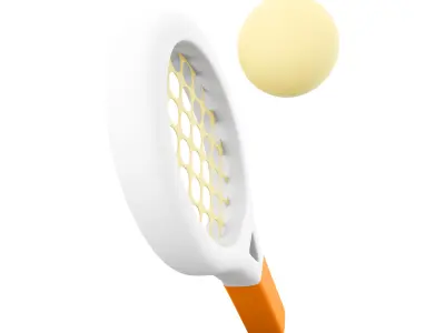 3d  tennis racket and ball 3D model