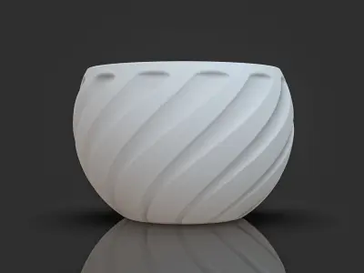 spvase clear glass cup with swirls 3D print model