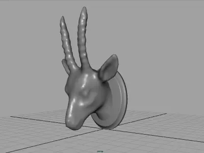African Antelope mount Low-poly 3D model
