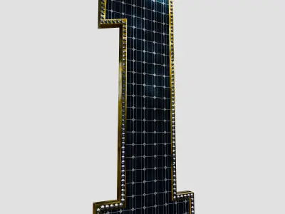 Solar Panel Alphabet and Number Collection 3D model