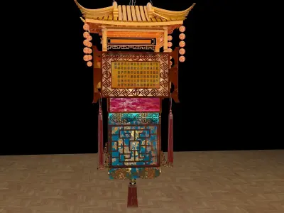 Chinese house palace lantern  3D model purchase