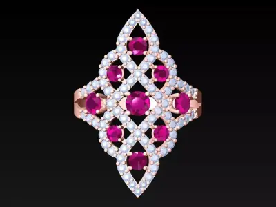 Diamond Ring - Womens Rings - N6509 3D print model