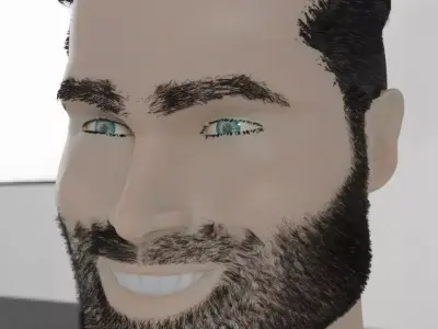 Gigachad Face Model Low-poly 3D model