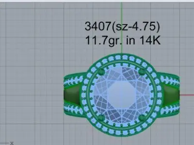 Round Halo Ring 3407 3D print model