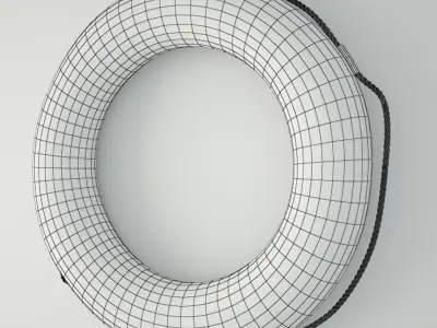 1950s Yellow Nautical Life Preserver 3D model