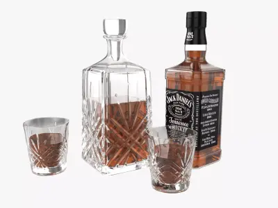 Whiskey with decanter 3D model