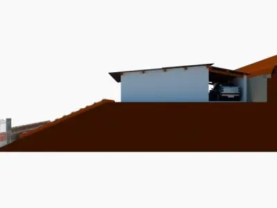 casa simples na zona rural 3D model