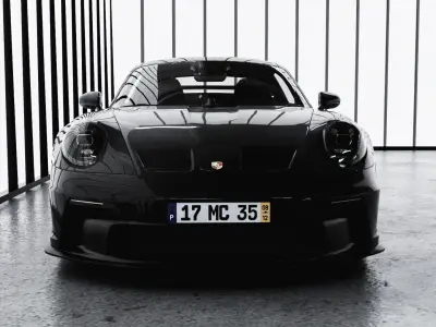 Simple Showroom Car Scene File Textured 3D model Low-poly 3D model