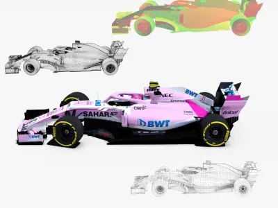 Force India VJM11 Low-poly 3D model