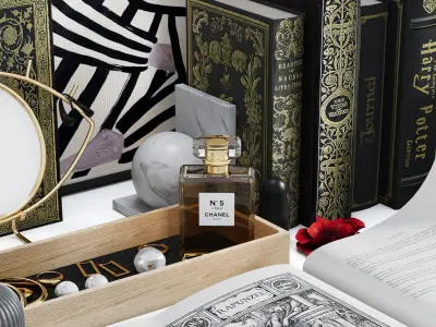 Black decorative set 3D model