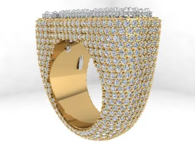 Luxury Pave Ring With Letters 3681 3D print model