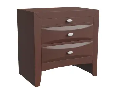 2 Drawer Nightstand Side Table 3D model