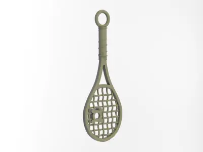 Tennis rocket pendant with gem 3D print model