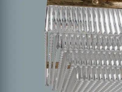 Crystal Square Ceiling Chandelier 3D model
