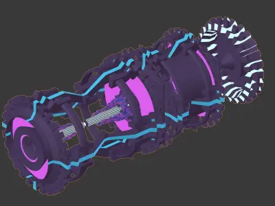 sci fi space iron piston 3D model