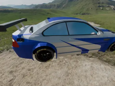 low poly  sport car  Low-poly 3D model