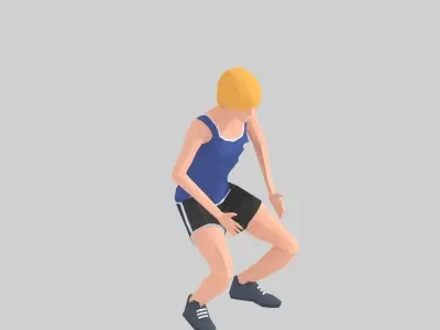 Squats  Exercise Woman Animation Low-poly 3D model