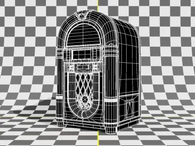 Wooden Jukebox Low-poly 3D model
