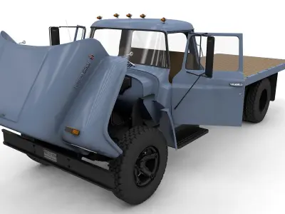 International Loadstar 1600 Flatbed Truck 1974 3D model