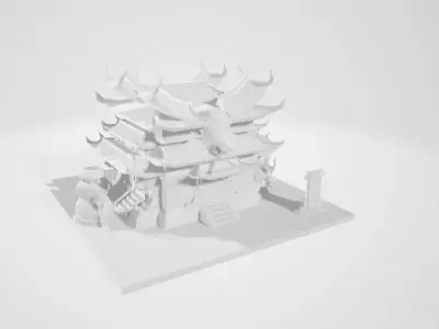 White film ancient architecture 3D model buy