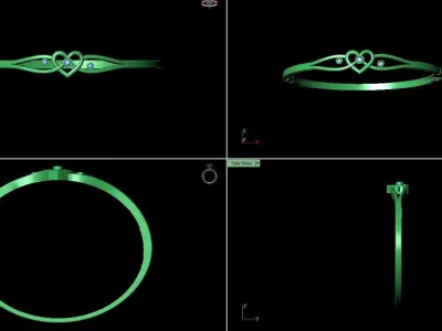 braclate gold dimand 3D print model