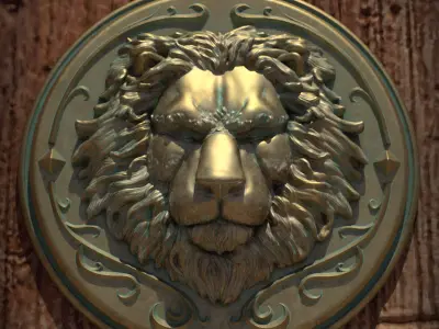 Haunted Mansion Lion Plaque 3D Printable Sculpt 3D print model
