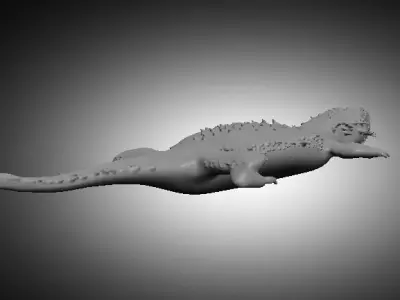 Lizard flying in air Low-poly 3D model
