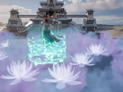 ue 5 China Mogao Grottoes backhand playing pipa fairy 3D model