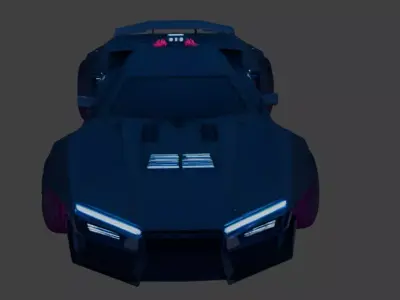 Cyberpunk car concept 3D model 3D model