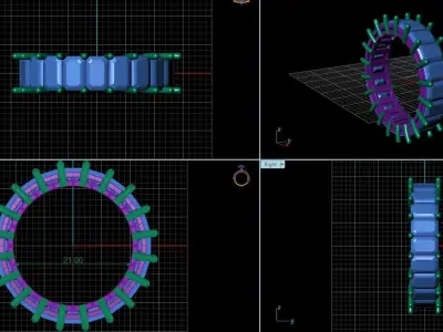Eternity Band diamond rings 3D print model 3D print model