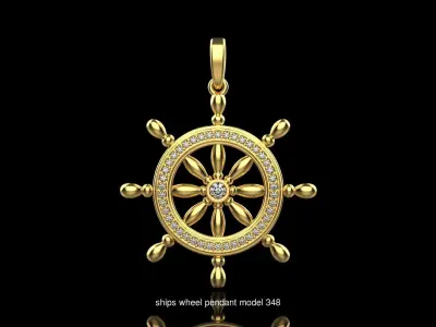 Ship wheel earring and pendant 3D Model Pack