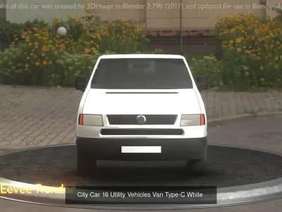 City Cars All Types A B C D E White 3D Model Collection