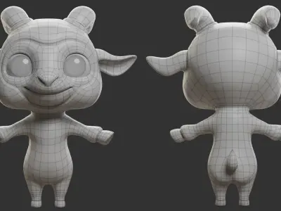 Sheep  Cartoon Low-poly 3D model