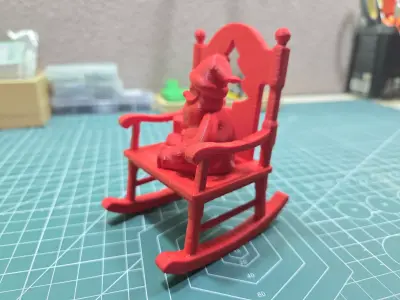Santa Claus on Rocking Chair 3D print model