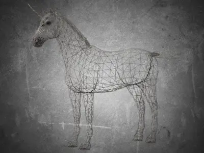 Horse - Unicorn No Gear 3D model