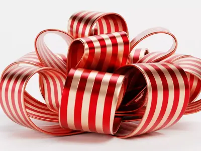 Ribbon Bow V1 - Striped Decorative Gift Wrapping 3D model