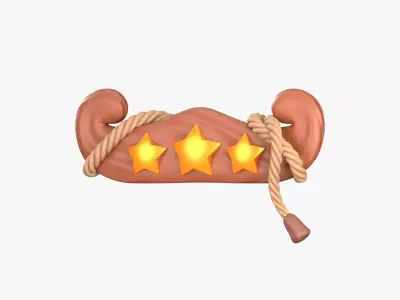 Three Star Winning 3D Illustration 3D model