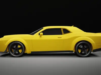 Dodge Challenger SRT Helli Yellow 3D Model 3D model