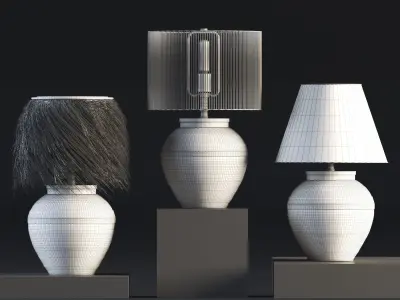 Table lamp-set 01 3D model