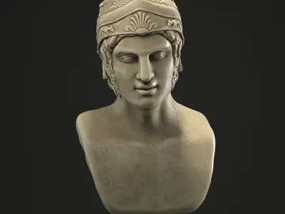 Busto-Ares-Alkamenes bust of ancient greek woman 3D model