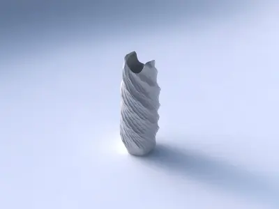 Vase twisted double arc hexagon with twisted diagonal grid pa... 3D print model