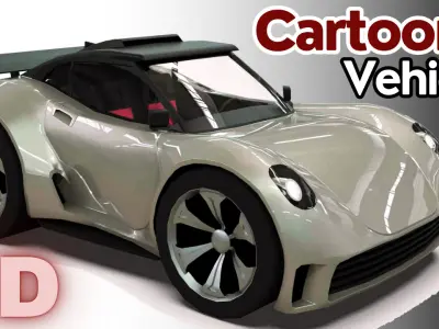 Cartoon Vehicle - Youtube timelapse modeling   Low-poly 3D model