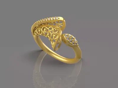 3D Printing Unique Women Ring  3D print model