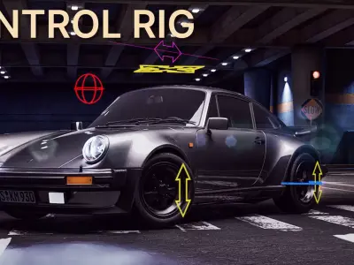 Car Control Rig for Unreal Engine  Low-poly 3D model