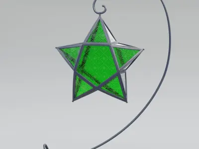 Moroccan Star glass lantern 3D model