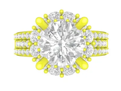 A7193 Hongkong Style Luxury Diamond Women Fashion Ring 3D print model