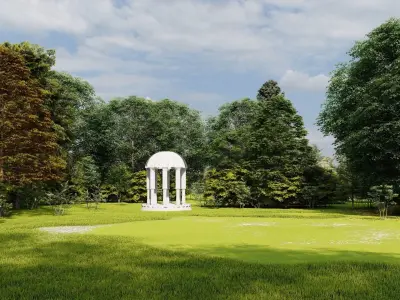 Outdoor Gazebo with Greek Columns 3D model