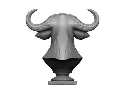 buffalo head bust 3D print model