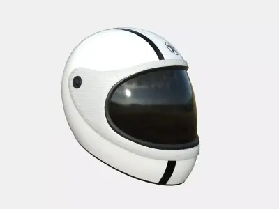 Cartoon Helmet Kart A08 White - Character Design Low-poly 3D model